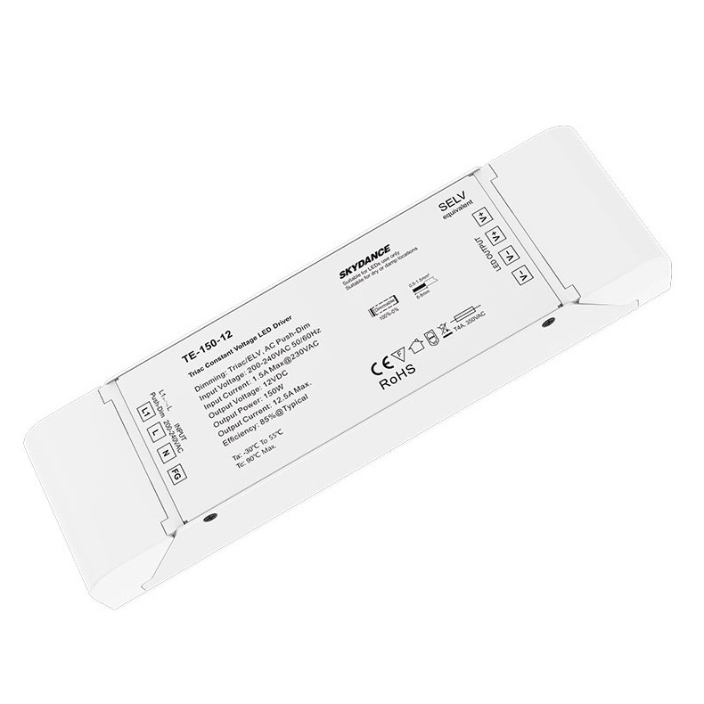 220V Input Voltage 12V 150W Triac Dimmable LED Driver TE-150-12